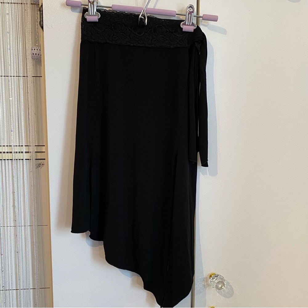 Sirens Black Slit Lace Asymmetrical Skirt Size XS